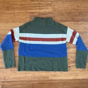Roolee striped, soft mock neck sweater
